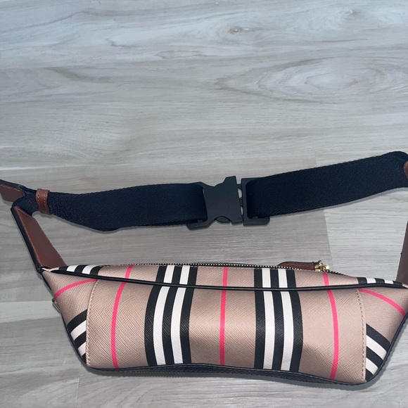 Burberry Sonny Belt Bag Icon Stripe Medium Brown - Picture 6 of 11